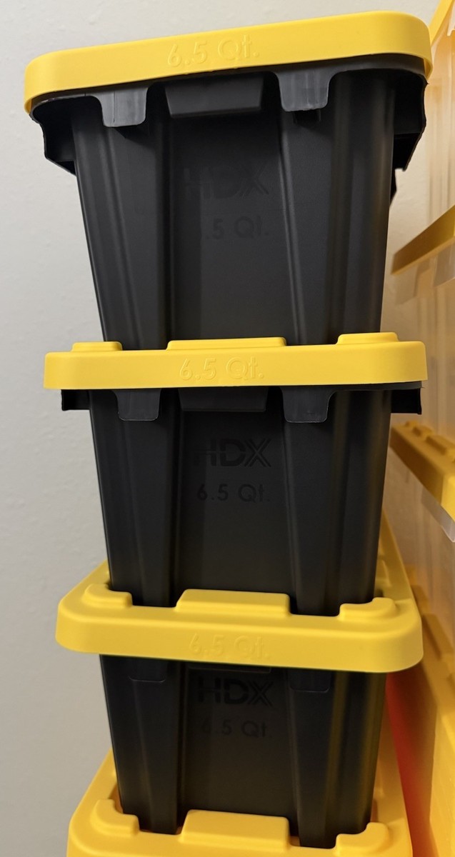 NEW 3pack Storage Bin Container Tote Mini Yellow Lid TikTok Home  Depot HDX