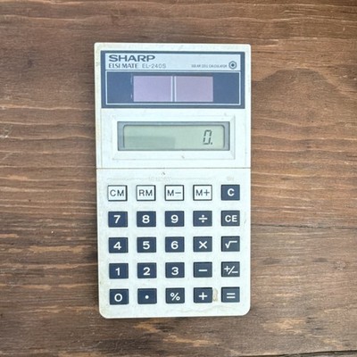 Sharp ELSI Mate EL-240S Solar Powered Handheld Basic Calculator LCD Display