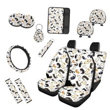 Cartoon Cat 13 Pcs Seat Covers Full Set Front and Back Seat Cartoon Mini Cat