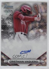 2023 Bowman Sterling Prospect Wave Refractor 123/125 Cristhian Vaquero Auto 0w3