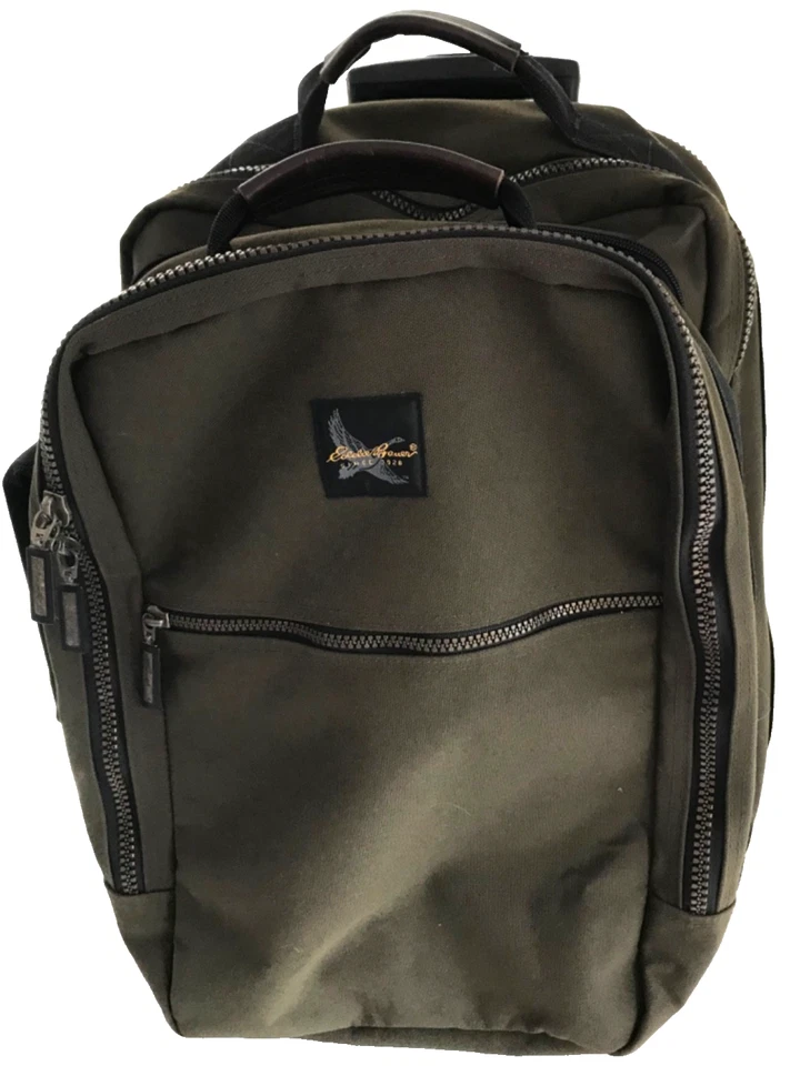 Mochila extraíble Eddie Bauer de lona vintage 2001 verde militar Foto 2 de 4