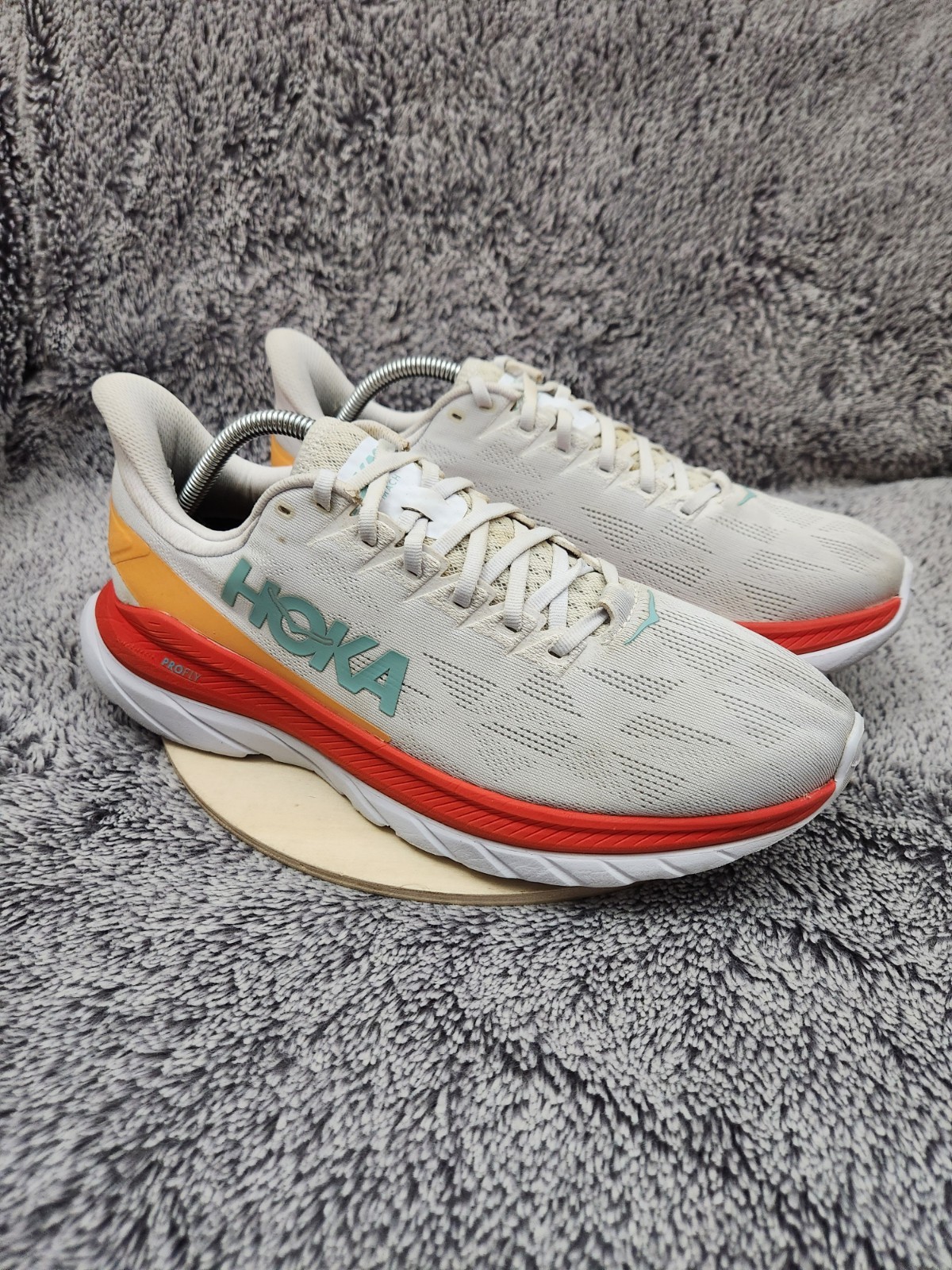 Hoka One One Mach 4 Running Shoes White Flame Men's Size 11.5