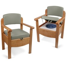 Image of Aidapt Luxury Commode Chair -Fully Assembled -Padded Seat -Pebble Grey VR253A