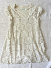 Urban Outfitters Kimchi Blue White Daisy Fully Lined Shift Dress Women Sz S