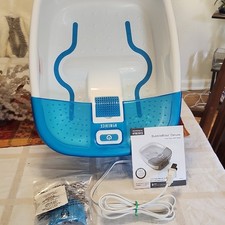 HoMedics BubbleBliss Deluxe Heated Foot Bath Spa, Blue/White FB-650