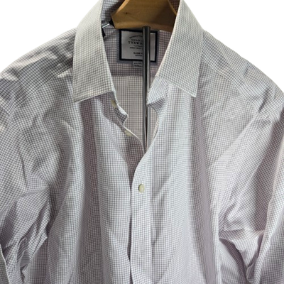 Charles Tyrwhitt Mens Classic Fit Non-Iron Grid Button Up Dress Shirt White  16.5 | eBay