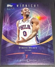 Topps 2025-26 Midnight Summer Solstice Tyrese Maxey #8 /50 76ers Next Champions 