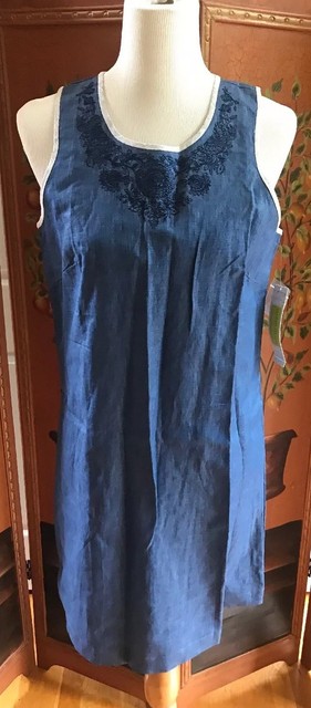 denim linen dress
