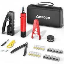 Ethernet Crimping Tool Kit 9-in-1 Pass Through RJ45/RJ11 Network Tool Kit for...