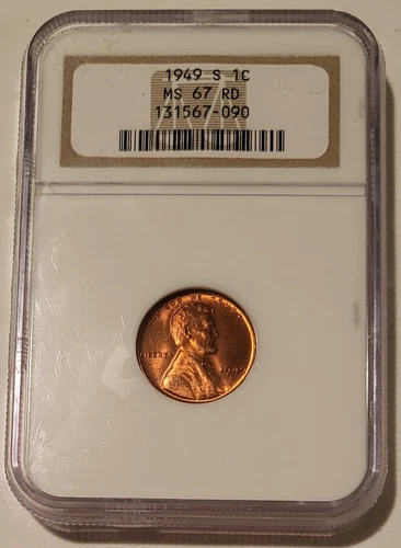 NGC 1949 S Lincoln Wheat Cent MS67 RED