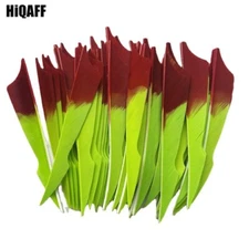 36Pcs 4Inch Stings Red Flu Green Gradient Archery Arrow Feather Fletches