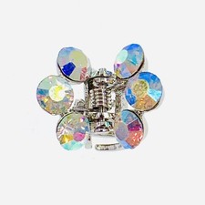 USA Small Metal Vintage Hair Claw Jaw Clip Rhinestone Crystal Hairpin AB S13