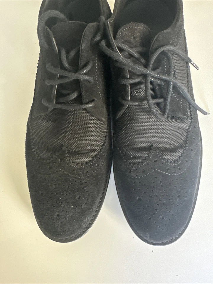 Derby de gamuza y nailon A. Testoni Made in Italy difusión becerro talla 9 Foto 2 de 4