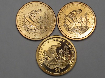 3 - 2009 (Alle 3 Mint) Indianer Dollars : 2009 Bu, 2009-d Bu & 2009-s Beweis