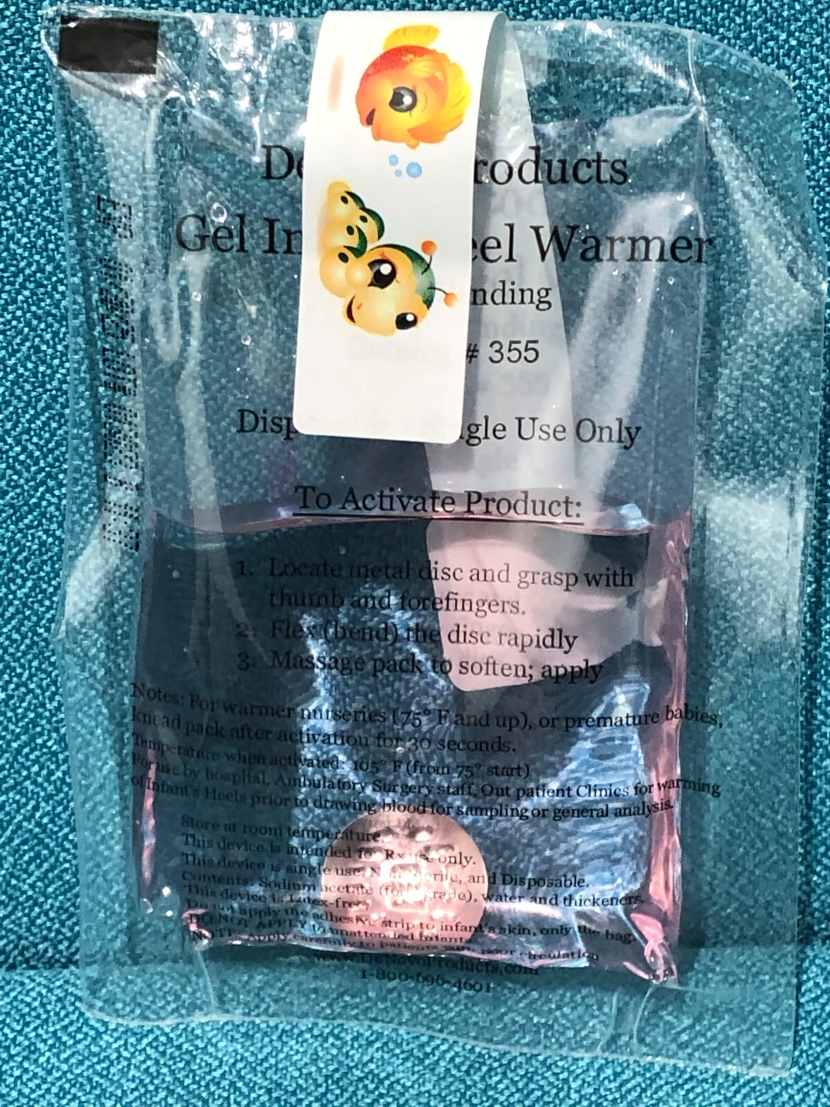 DeNovo Disposable 3 x 5" Instant Infant Heel Warmer 25 per Box