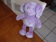 little miracles purple lavendar dog puppy 13" gray blanket baby  plush lovey