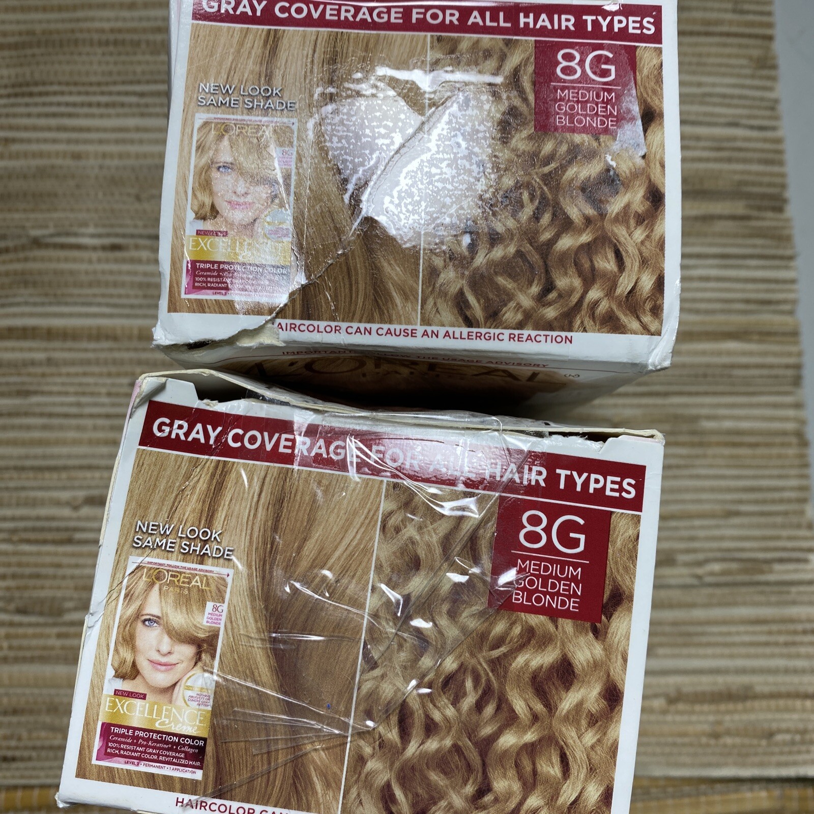 L'Oreal 8G Medium Golden Blonde Excellence Triple Care Hair Color Dye Lot of 2