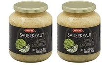 Pickled Sauerkraut 2 Glass Jars N.W. 32 oz/2 lb each By: H-E-B