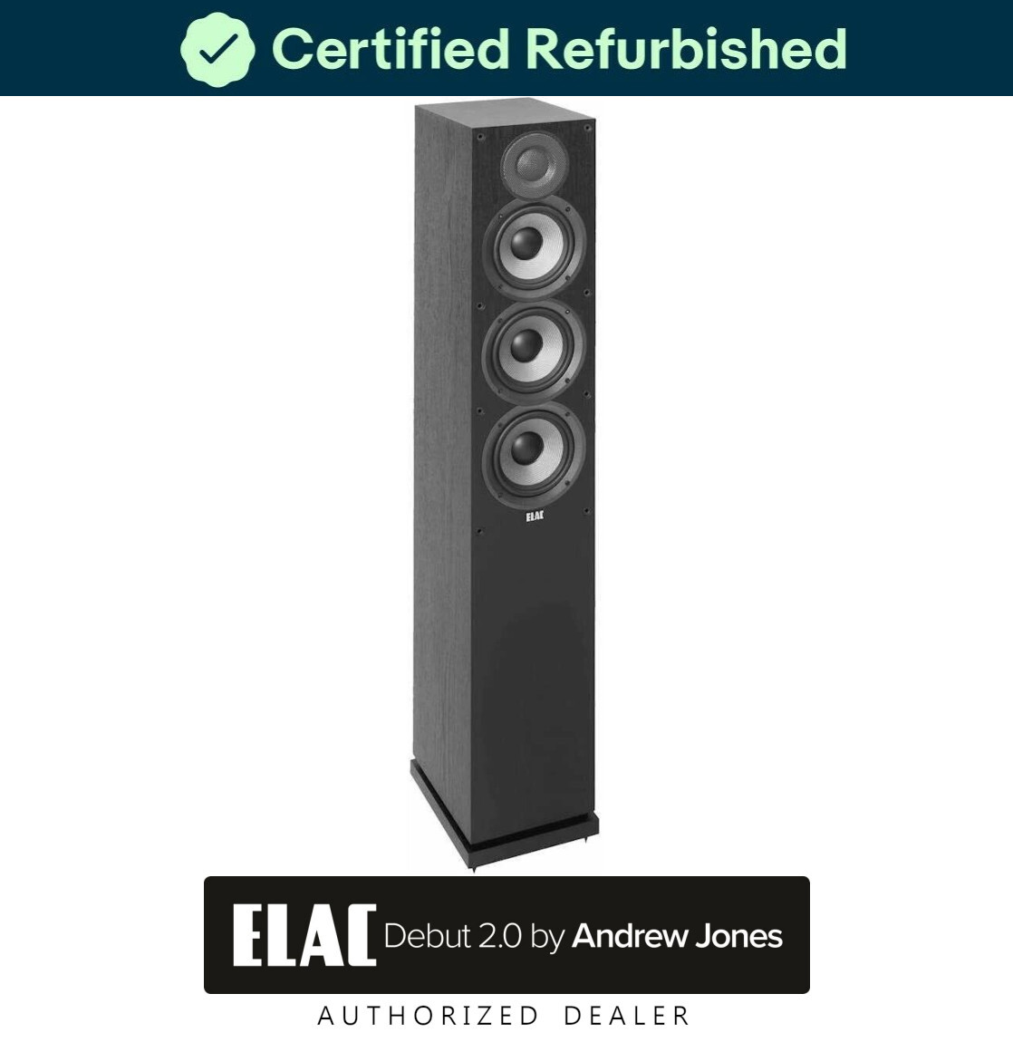 ELAC Debut 2.0 5.25 Inch Floorstanding Speaker, Front Firing Ports, MDF  Cabinet
