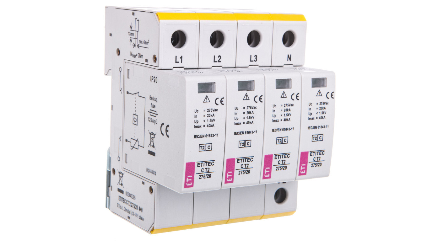 Surge arrester Type 2 C 4P 275V 20kA ETITEC-C-275/20 002440395 /T2UK