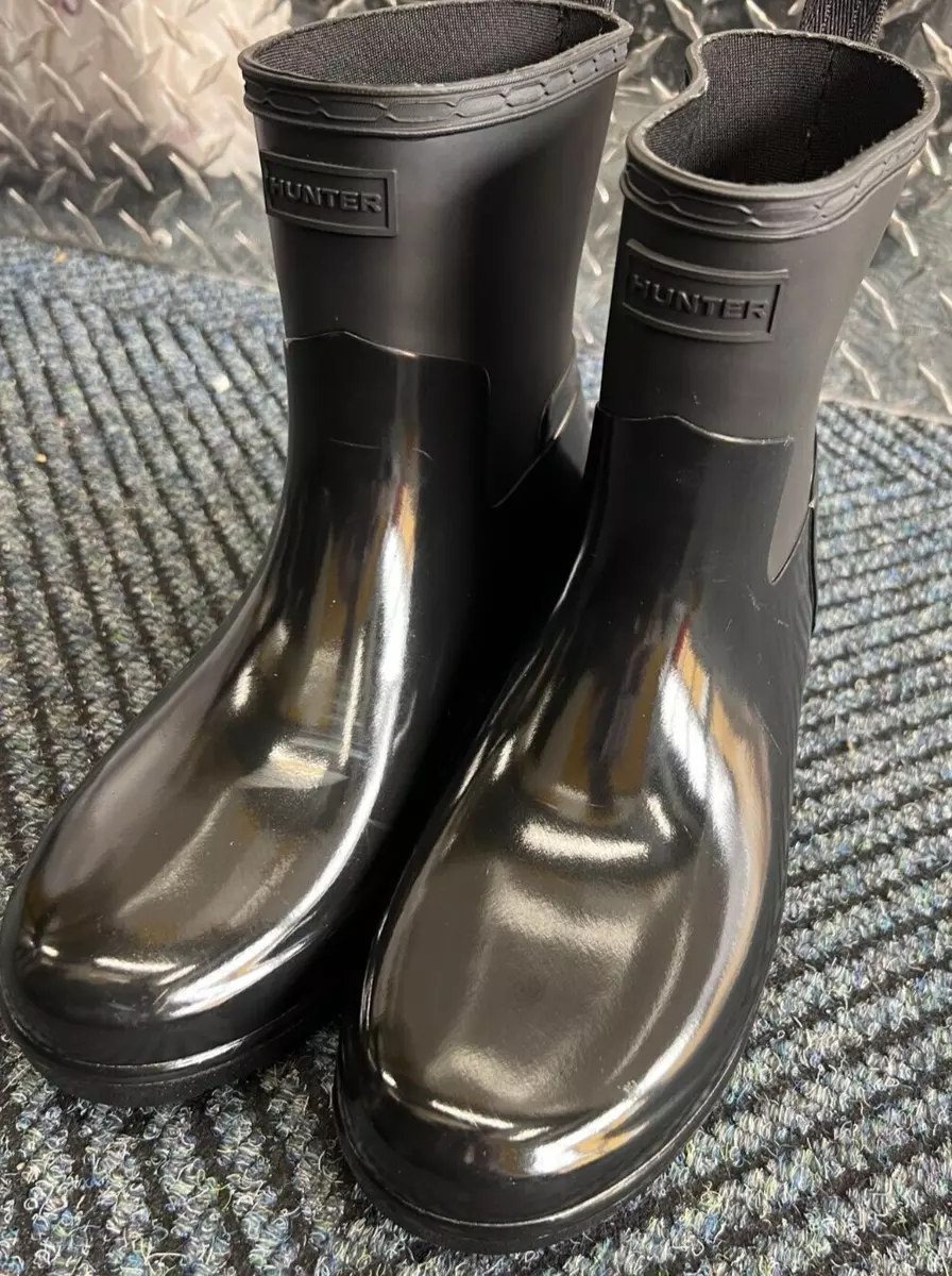 Hunter refined mid heel gloss hotsell rain boots