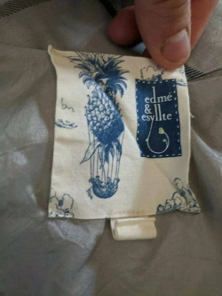 Falda Anthropologie Edme & Esyllte Gris Cuadros Paso Lateral Volantes Talla 8 Foto 3 de 4