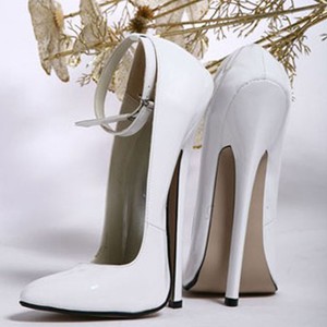 white stilettos