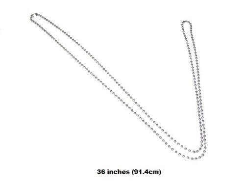 10 x 36" (91,4cm) ID Metalowy łańcuszek na smycz / Łańcuszek na ramię na szyję / Brelok - Zdjęcie 1 z 1