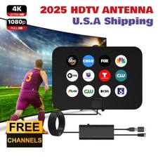 2025 New Amplified Indoor TV Antenna, Long Range, Digital HDTV Antenna 4K HD