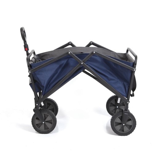 Carrello da giardino 21' blu 150 libbre pieghevole pneumatico fuoristrada telaio acciaio - Foto 3 di 7
