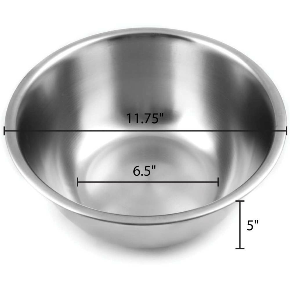 Fox Run Stainless Steel Mixing Bowl 6.25 Quart Flat Base Dishwasher Safe, Silver eBay