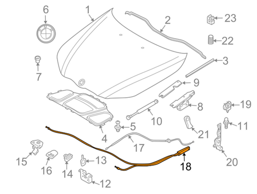 BMW 6 E63 Hood Instrument Cluster Bowden Cable 51237184455 - Bild 10 von 10