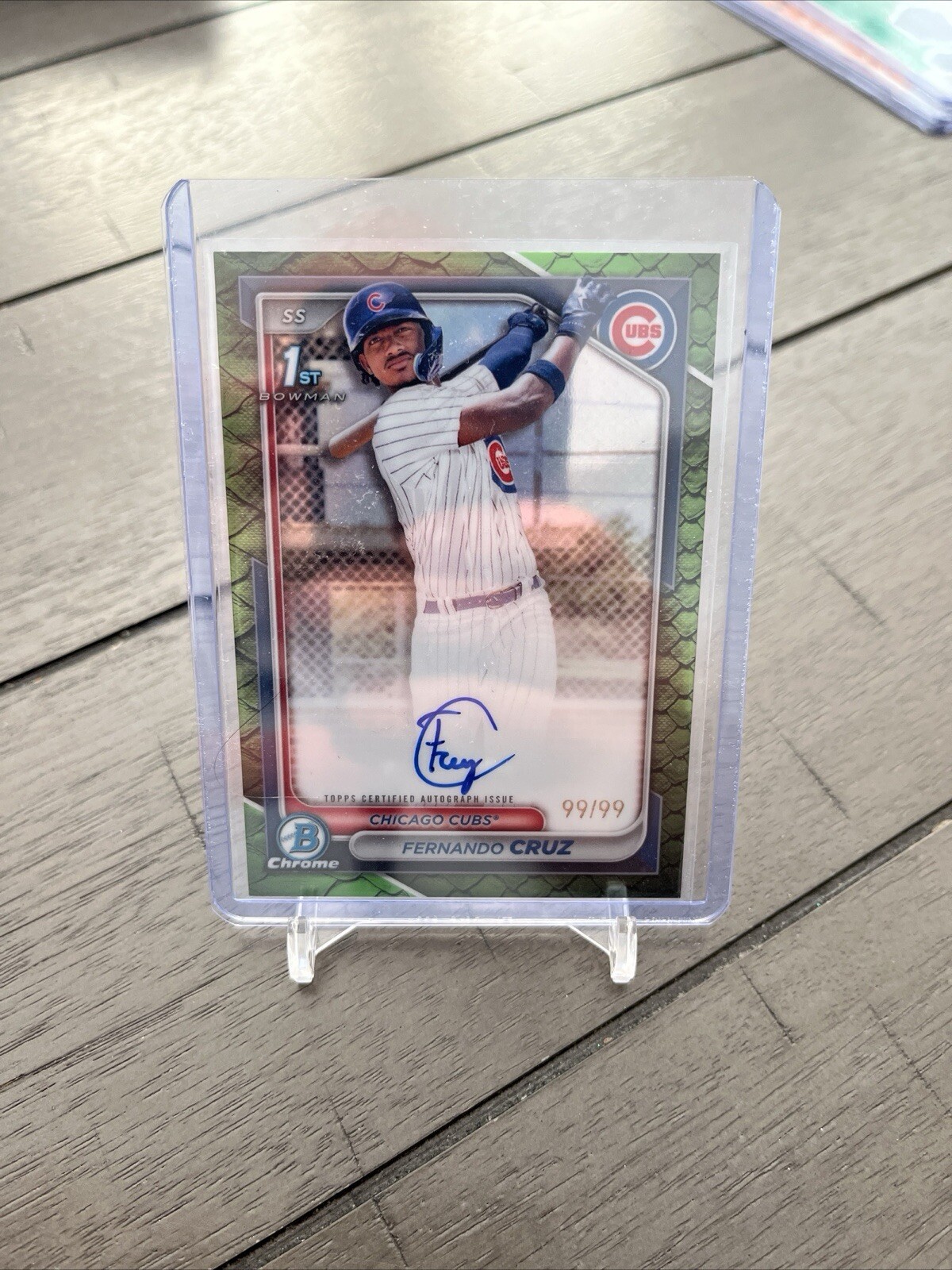 2024 Bowman Chrome- Prospect Green Autographs #CPA-FC Fernando Cruz #’d 99/99