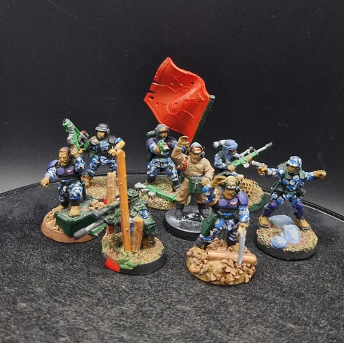 Painted Warhammer 40k cadian HQ ×8 T4 metal & plastic IG games workshop 