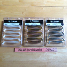 Lot of 3 Pks 13 Fishing 4-1/2" Pleasure Shad 6 per Pk Swimbait Lures NIP **