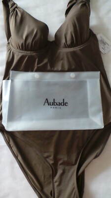 AUBADE BEAUTÉ MAILLOT DE BAIN 1 PIÈCE KAKI TAILLE 85B NEUF/ETIQ 135 