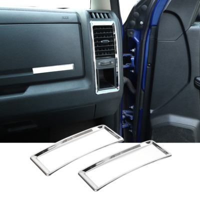Dashboard Side Air Vent Outlet Frame Trim Cover Bezel for Dodge RAM 10-17 Chrome