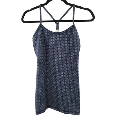 Lululemon Power Y Tank Luon Tri Geo Printed Inkwell Black Size 6
