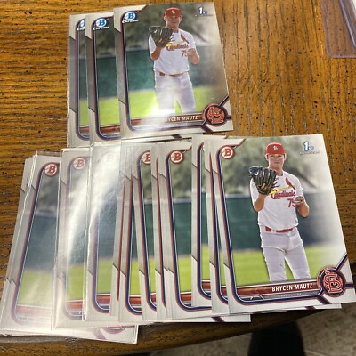 Brycen Mautz 1st Bowman Chrome Lot   20 Cards Total 3 Chrome 17 1st Bowman Paper