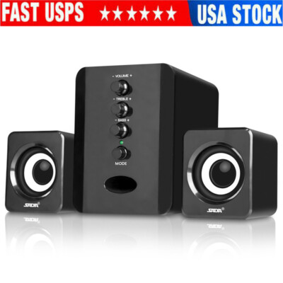 Computer USB Speakers System Stereo Bass Subwoofer LED for Desktop Laptop PC DVD