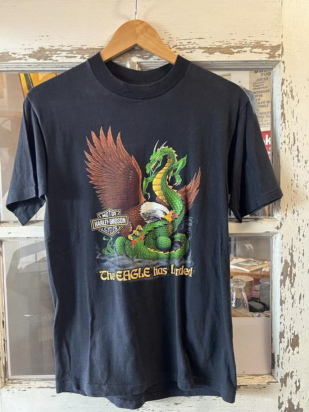 T shirt Harley davidson vintage années 80 medium l'aigle a atterri suprême mke wi