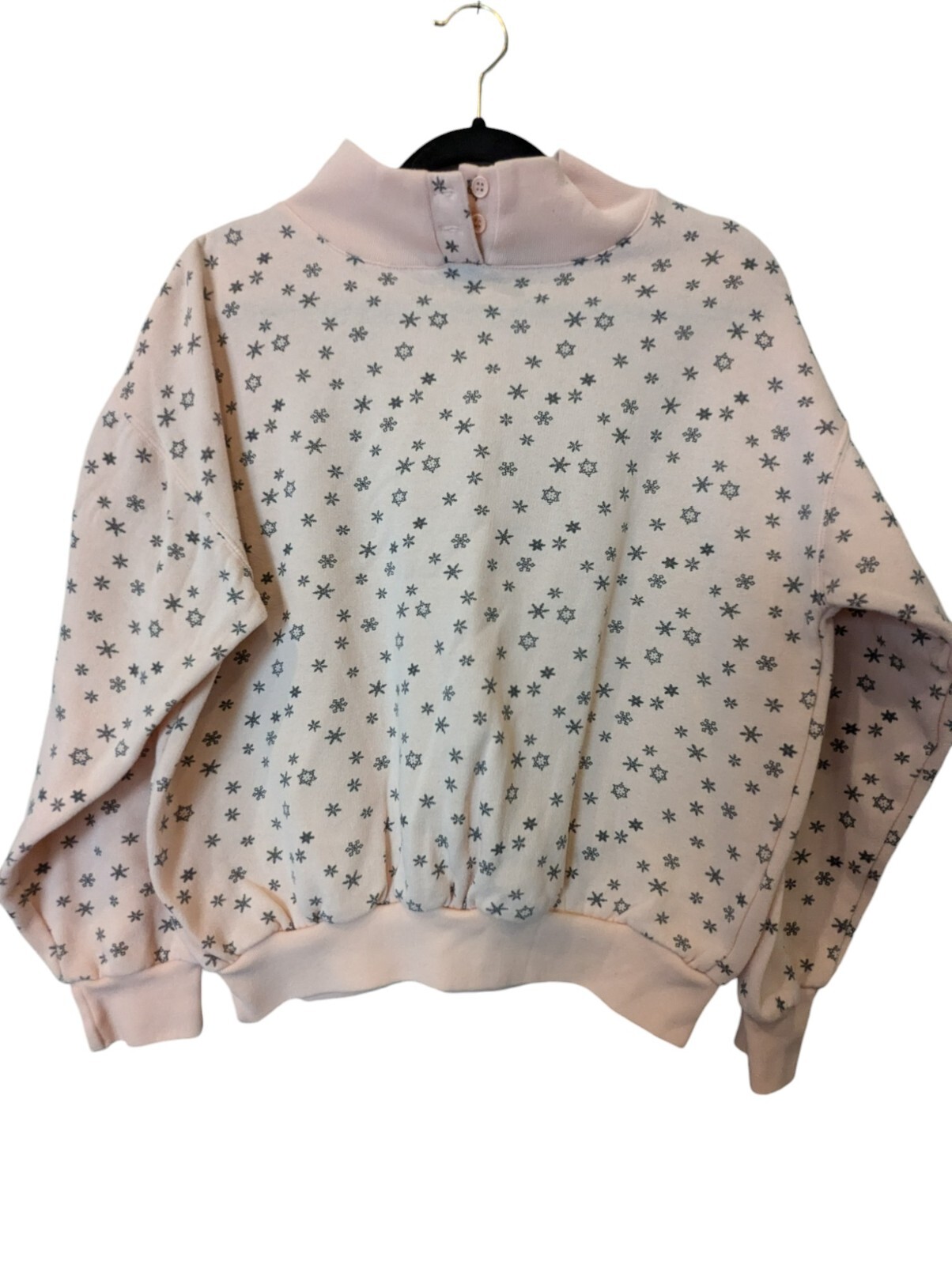 Active Elements Pullover Pink Snowflakes Sweatshi… - image 1