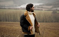 Aviator Jacket, Leather, Size M, Sheepskin