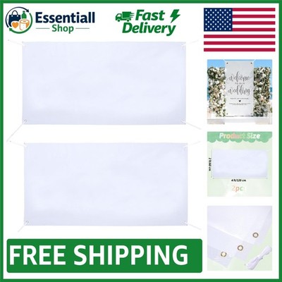 Versatile 2-Pack 2x4 Ft White Blank Banners for Indoor & Outdoor Events