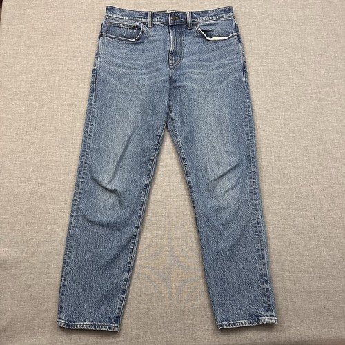 Madewell Jeans Mens 32x32 Fits 33x30 Blue Denim Relaxed Taper Cotton Stretch