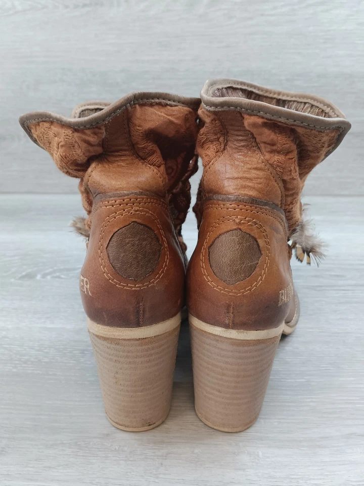 Anthropologie Bunker Bottines Mujer Botas 7 Marrón Cuero Tacón Botines Foto 4 de 4