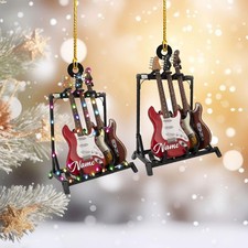 Personalized Guitar Ornaments for Christmas Tree, Music Ornament for Christmas T