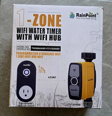 RAINPOINT 1-Zonen Bewässerungscomputer mit WLAN, Messingeinlass, Appsteuerung