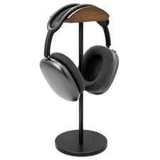 Headphone Stand for Desk, Walnut Wood  Aluminum Headset Stand, Universal Wal...