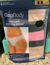 GapBody Ladies Sz M  8-10 5pk Bikini Multi Colors Organic Cotton NEW